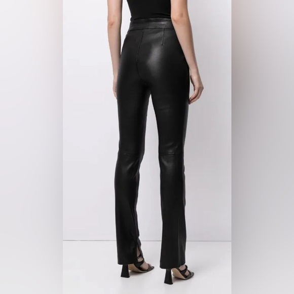 Helmut Lang slit-cuff black lamb leather trousers NWT - Picture 4 of 12